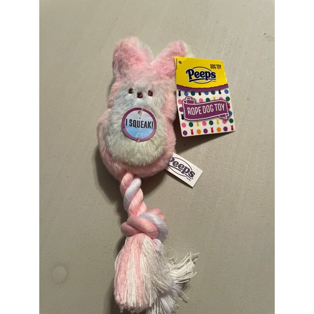 Peeps Bunny Easter Rope dog toy Pink New
